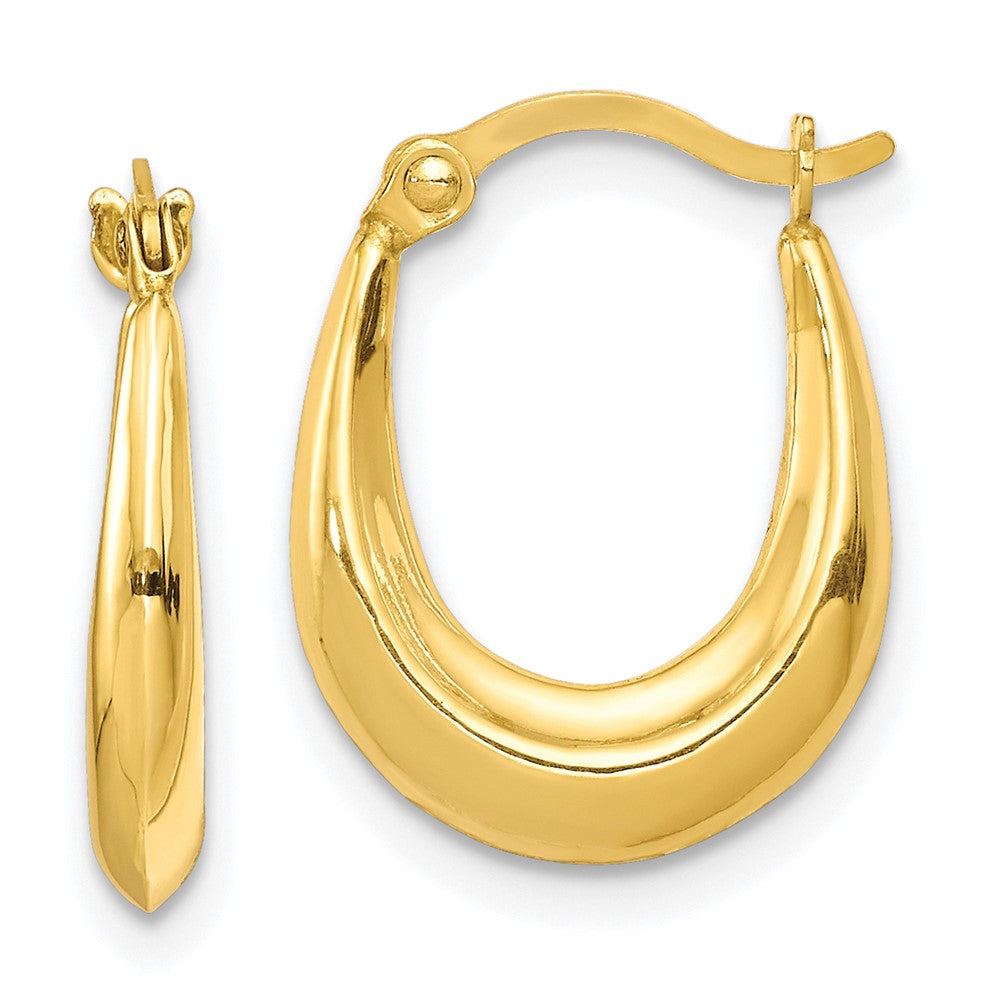 10K Yellow Gold Hollow Hoop Earrings