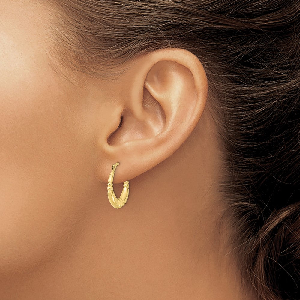 10K Yellow Gold Polished Hoop Earrings