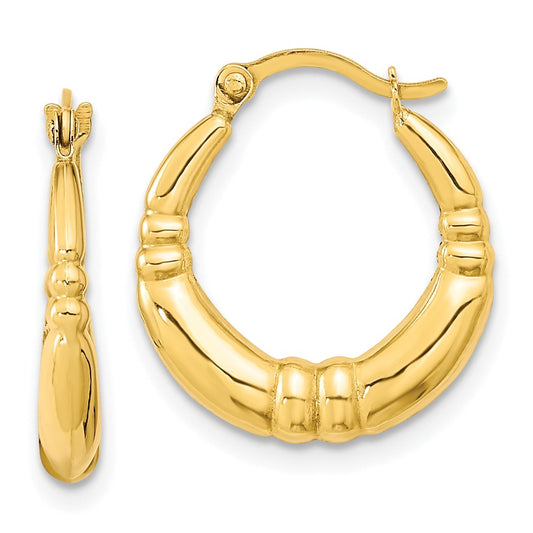 10K Yellow Gold Polished Hoop Earrings