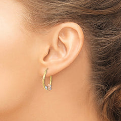 10K Tri-Color Gold Guadalupe Hoop Earrings