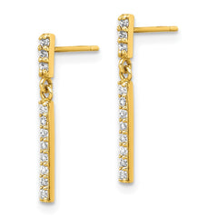 10K Yellow Gold CZ Dangle Earrings