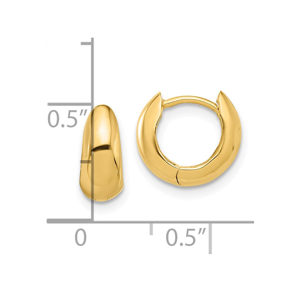 10K Yellow Gold Polished Hinged Huggie Hoop Earrings