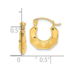 10K Yellow Gold Fancy Small Hoop Earrings