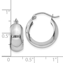 10K White Gold Fancy Hoop Earrings