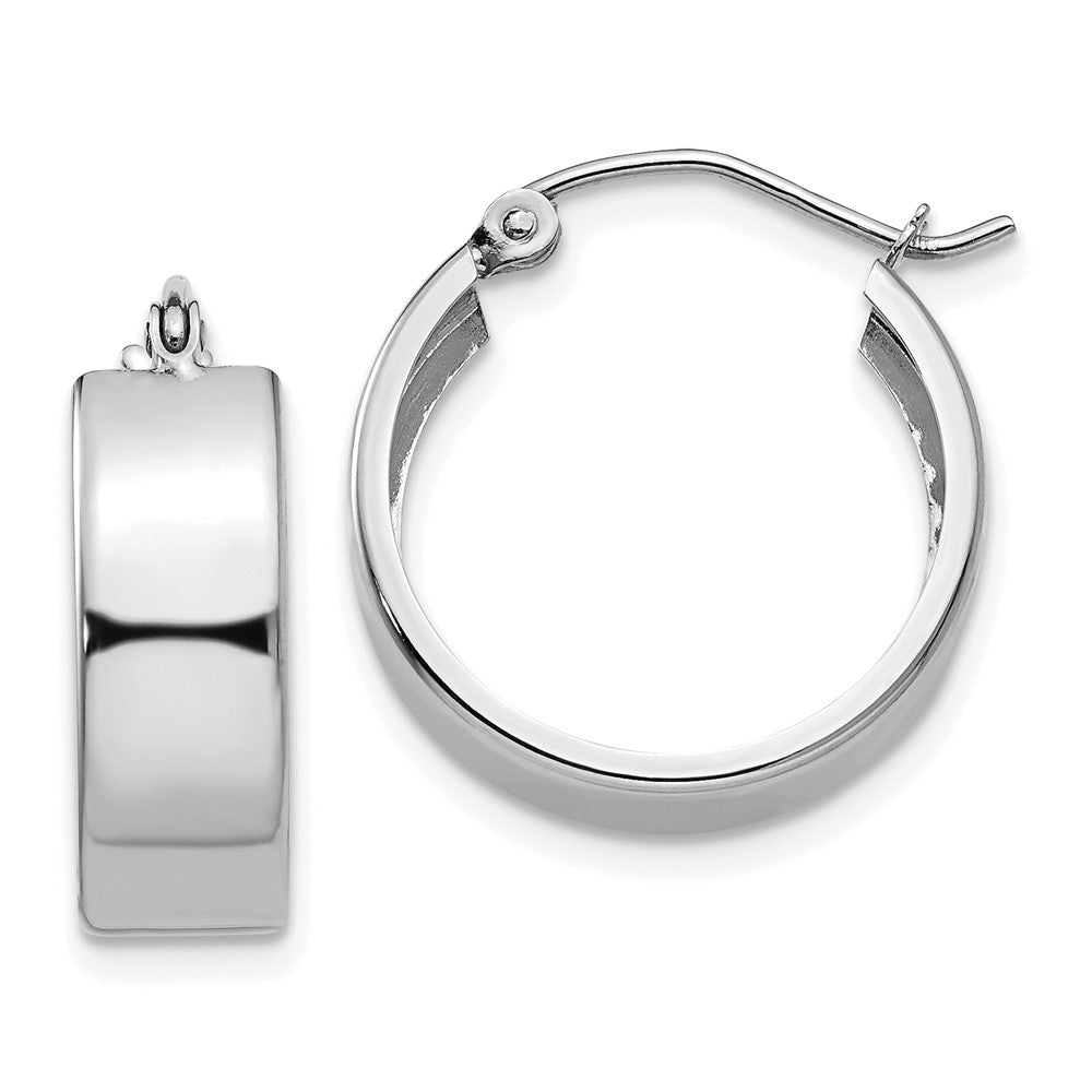 10K White Gold Fancy Hoop Earrings