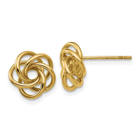 10K Yellow Gold Love Knot Earrings