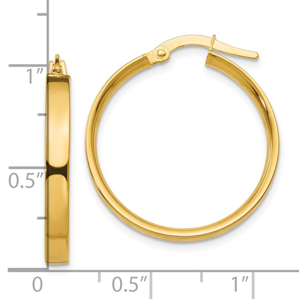 10K Yellow Gold 3mm Medium Hoop Earrings