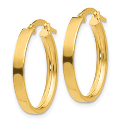 10K Yellow Gold Oval Hoop Earrings