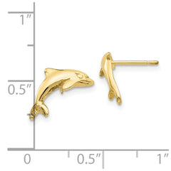 10K Yellow Gold Dolphin Earrings