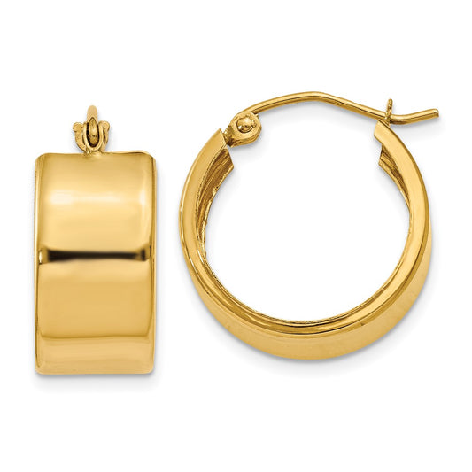 10K Yellow Gold 8.25mm Polished Hoop Earrings