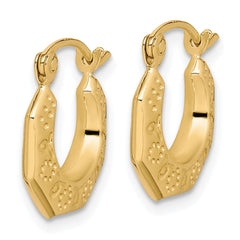 10K Yellow Gold Polished Hollow Classic Earrings