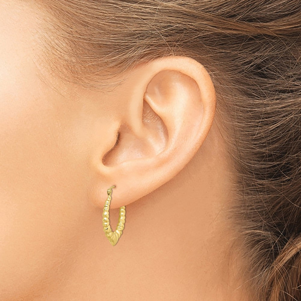 10K Yellow Gold Polished Hollow Classic Earrings