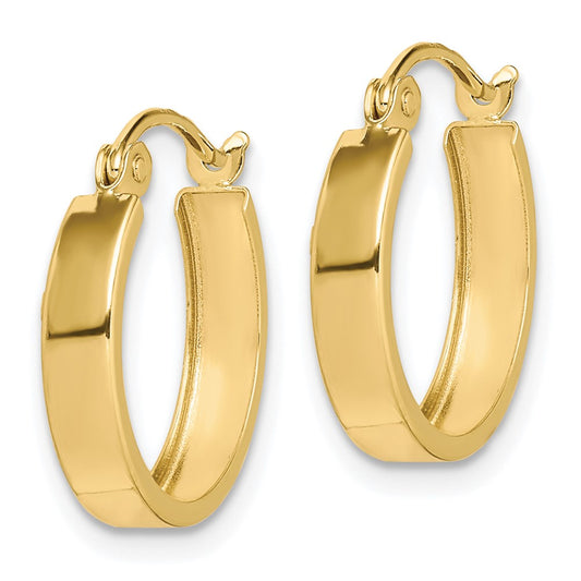 10K Yellow Gold Square Tube Hoop Earrings