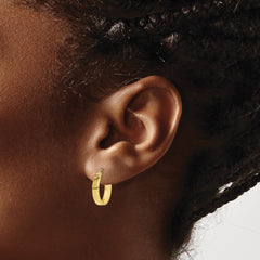 10K Yellow Gold Square Tube Hoop Earrings