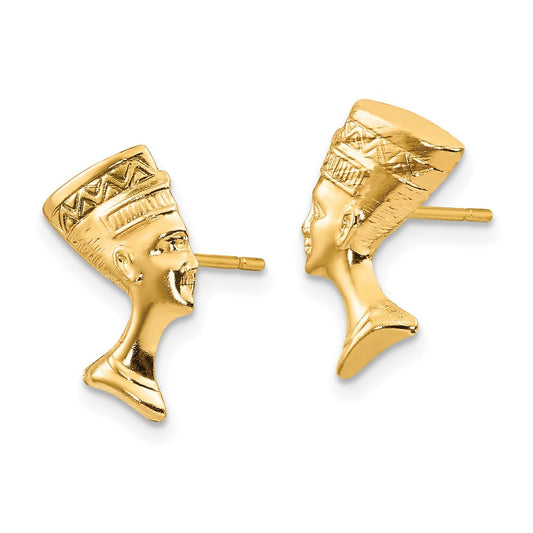 10K Yellow Gold Nefertiti Post Earrings