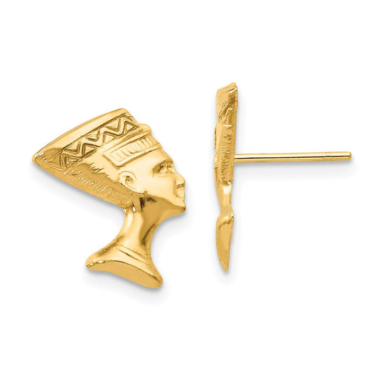 10K Yellow Gold Nefertiti Post Earrings