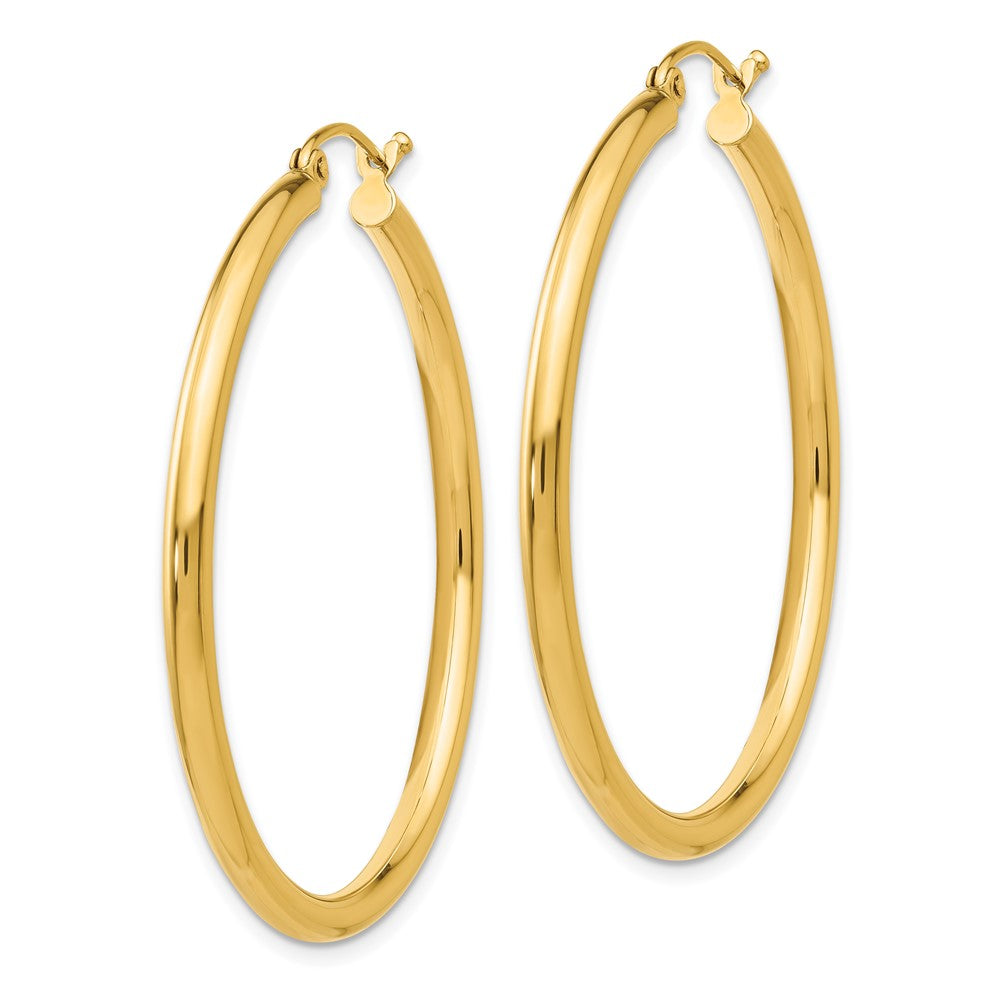 10K Yellow Gold Polished 2.5mm Tube Hoop Earrings