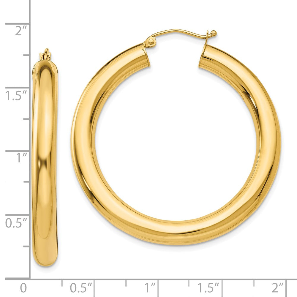 10K Yellow Gold Polished 5mm Tube Hoop Earrings