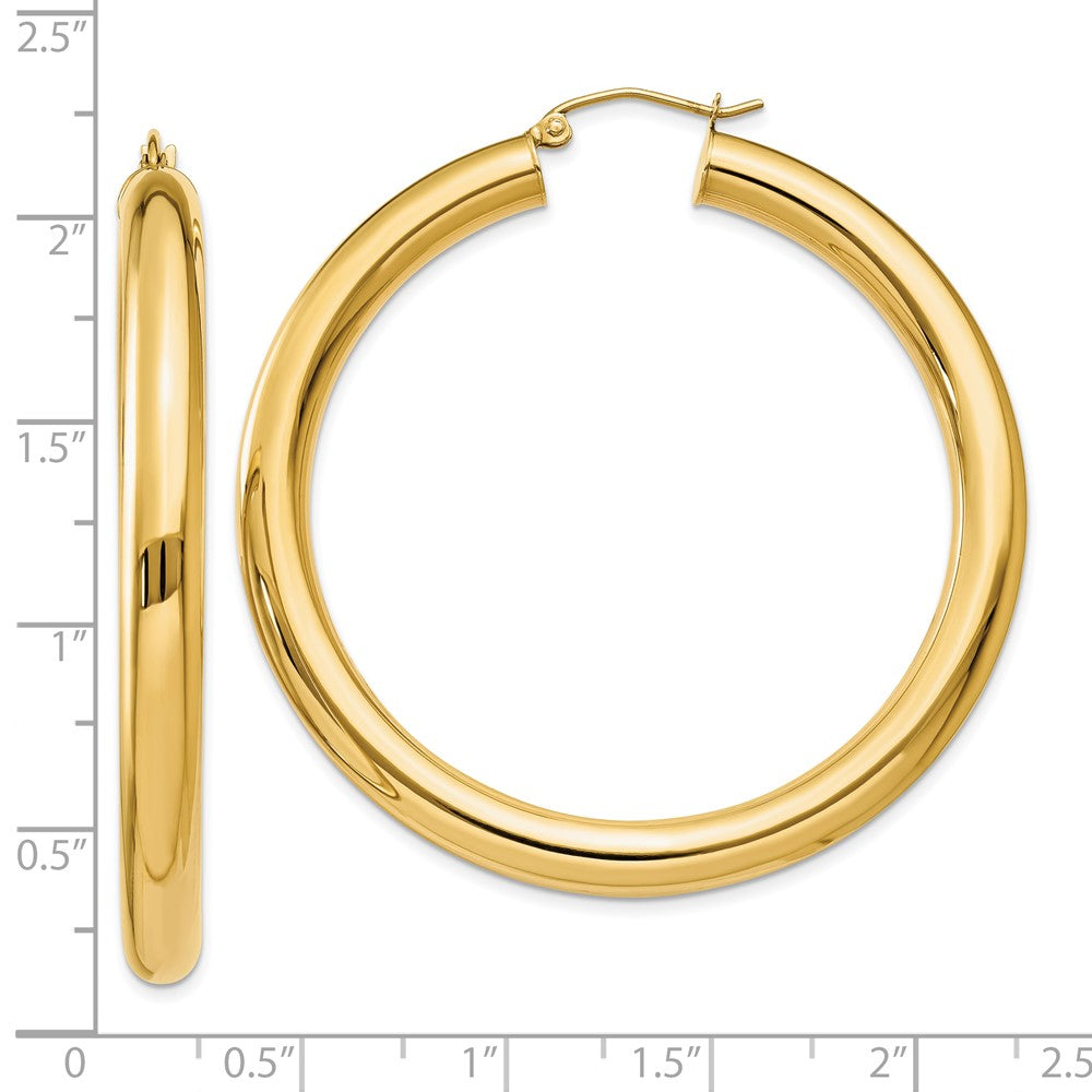 10K Yellow Gold Polished 5mm Tube Hoop Earrings