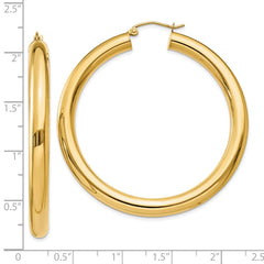 10K Yellow Gold Polished 5mm Tube Hoop Earrings