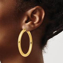 10K Yellow Gold Polished 5mm Lightweight Hoop Earrings