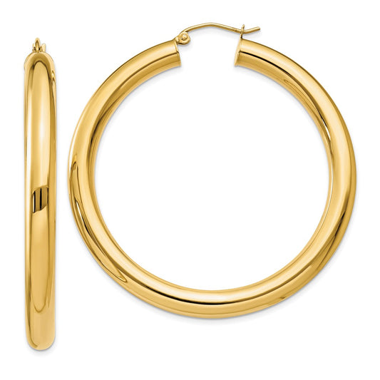 10K Yellow Gold Polished 5mm Lightweight Hoop Earrings