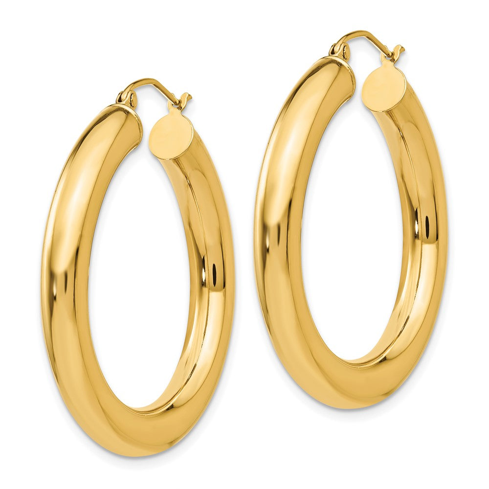 10K Yellow Gold Polished 5mm Lightweight Hoop Earrings