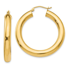 10K Yellow Gold Polished 5mm Lightweight Hoop Earrings