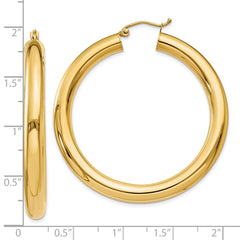 10K Yellow Gold Polished 5mm Tube Hoop Earrings