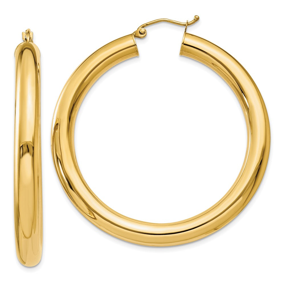 10K Yellow Gold Polished 5mm Lightweight Hoop Earrings