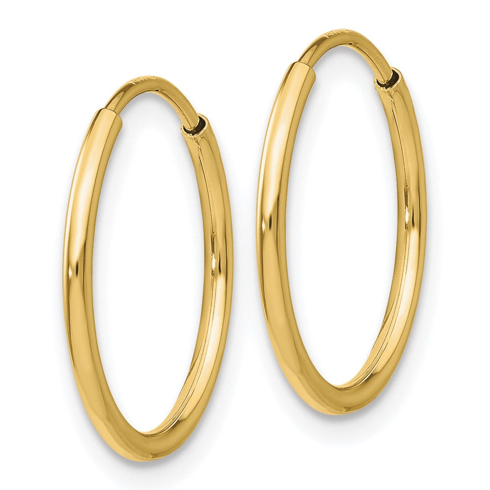 10K Yellow Gold Polished Endless Tube Hoop Earrings