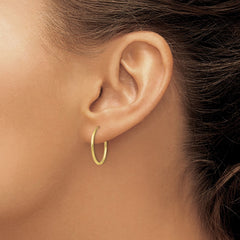 10K Yellow Gold Polished Endless Tube Hoop Earrings