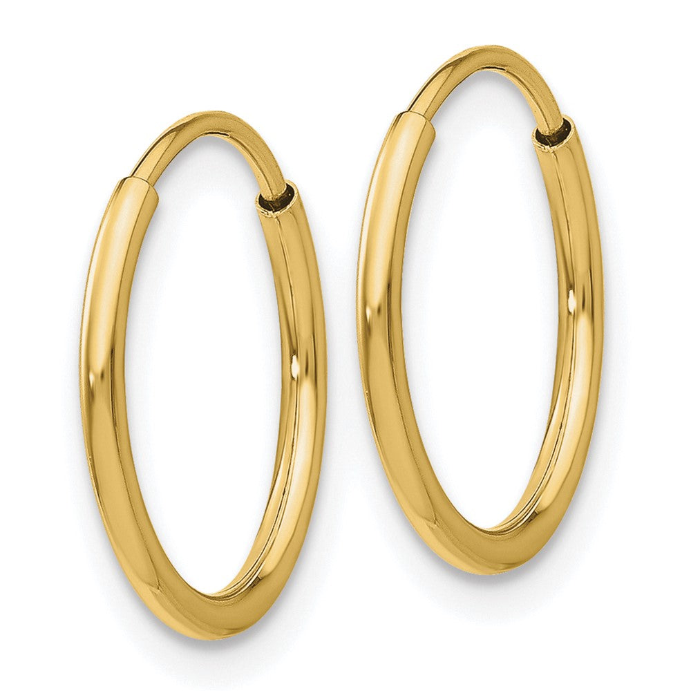 10K Yellow Gold Polished Endless Tube Hoop Earrings