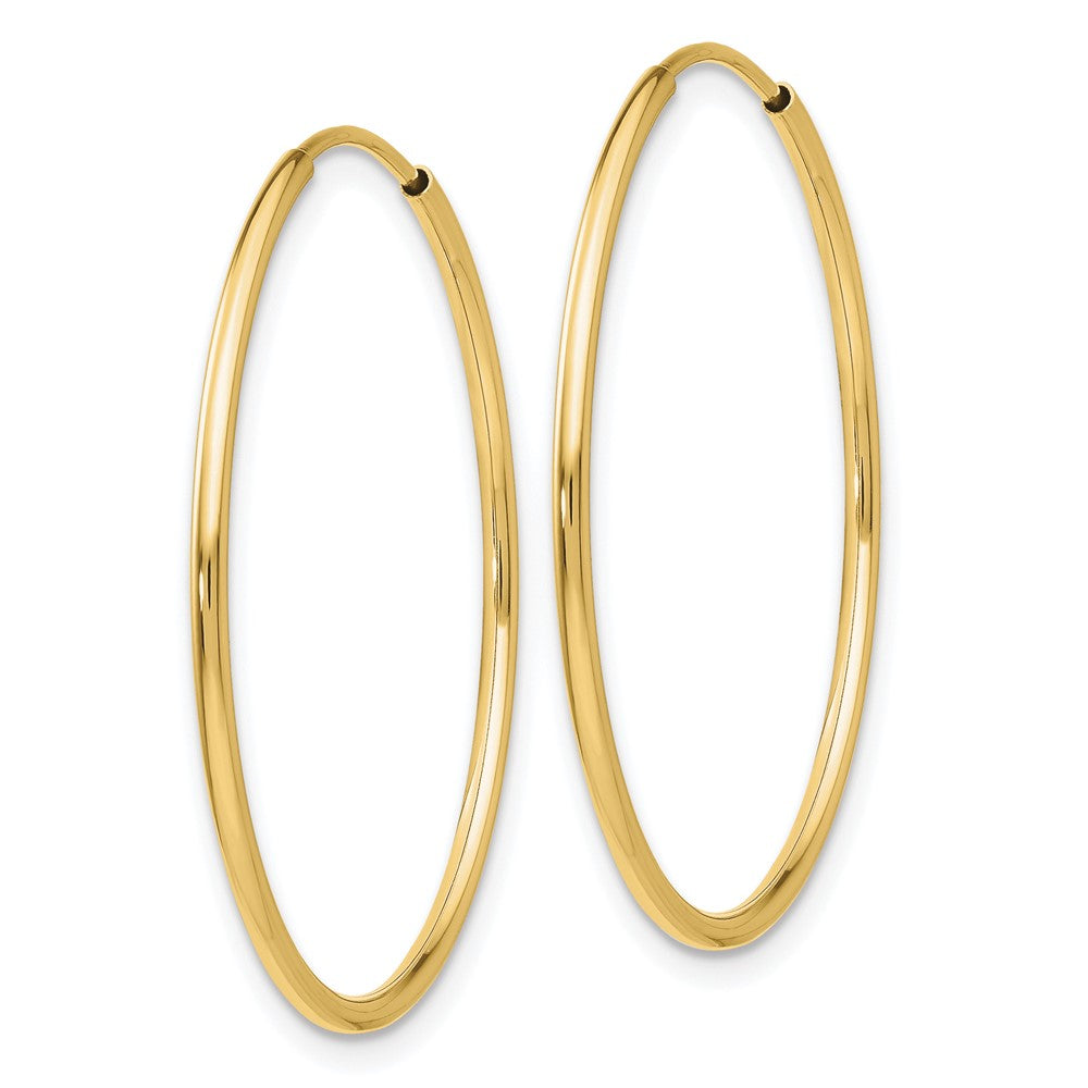 10K Yellow Gold Polished Endless Tube Hoop Earrings