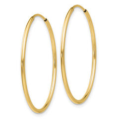 10K Yellow Gold Polished Endless Tube Hoop Earrings