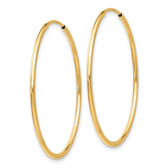 10K Yellow Gold Polished Endless Tube Hoop Earrings