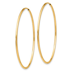 10K Yellow Gold Polished Endless Tube Hoop Earrings