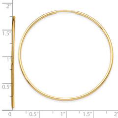 10K Yellow Gold Polished Endless Tube Hoop Earrings