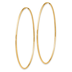 10K Yellow Gold Polished Endless Tube Hoop Earrings