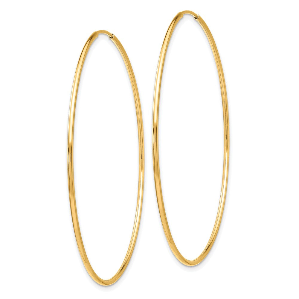 10K Yellow Gold Polished Endless Tube Hoop Earrings