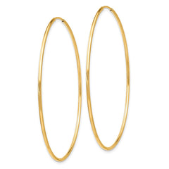 10K Yellow Gold Polished Endless Tube Hoop Earrings