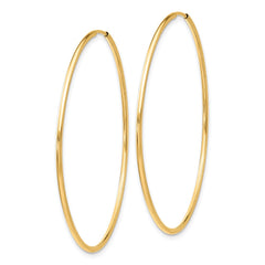 10K Yellow Gold Polished Endless Tube Hoop Earrings