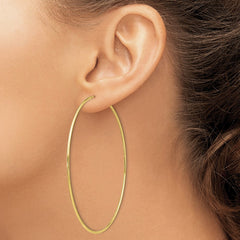 10K Yellow Gold Polished Endless Tube Hoop Earrings