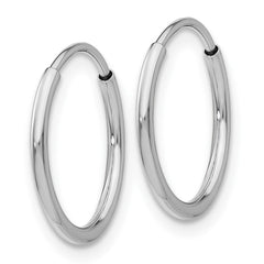 10K White Gold 1.2mm Endless Hoop Earrings