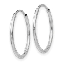 10K White Gold Endless Hoop Earrings