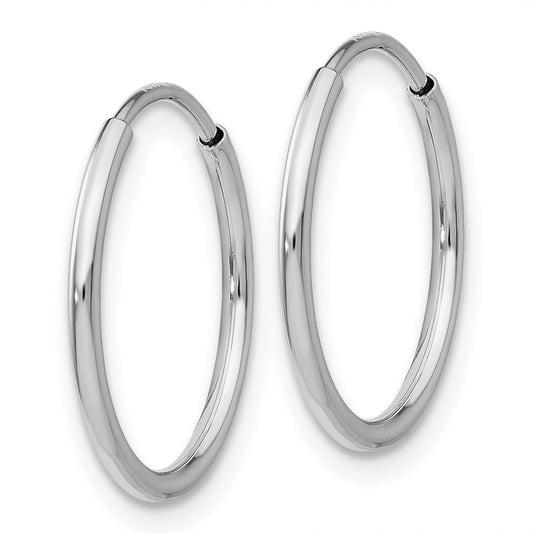 10K White Gold Endless Hoop Earrings