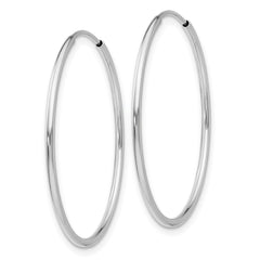 10K White Gold Endless Hoop Earrings