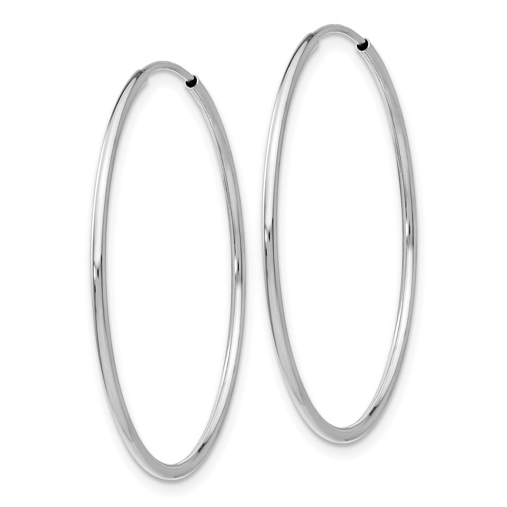 10K White Gold Endless Hoop Earrings