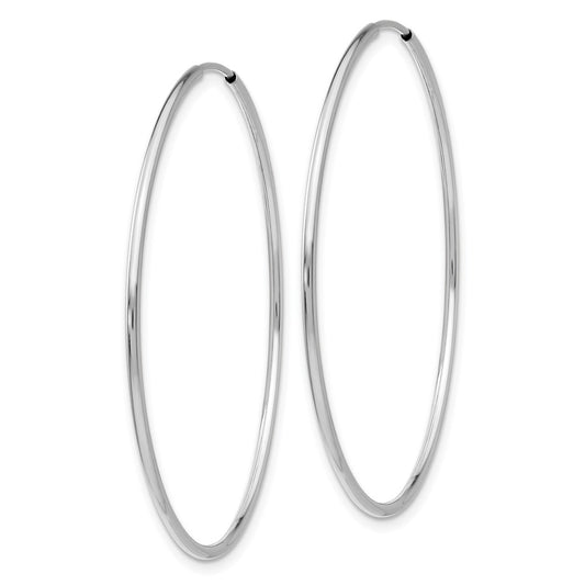 10K White Gold Endless Hoop Earrings