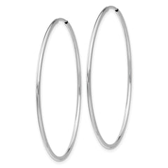 10K White Gold Endless Hoop Earrings